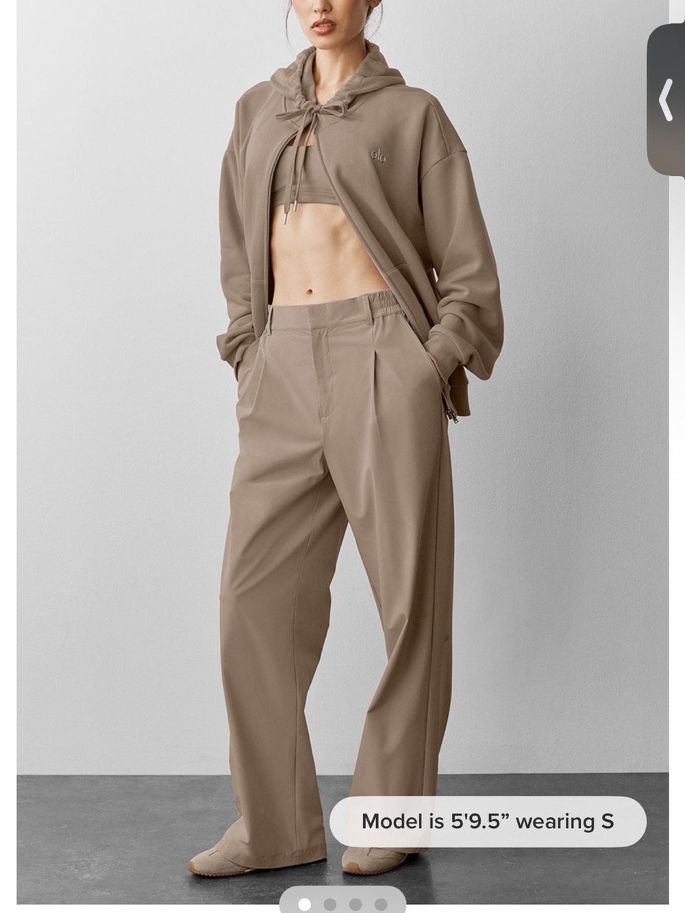 Alo Yoga high waist Pursuit Trousers Women’s Pants - gravel Small NWOT sold out